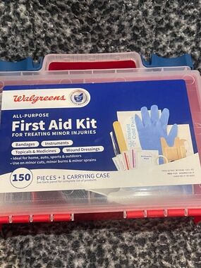 150 Piece All-Purpose First Aid Kit - Red/Blue Case